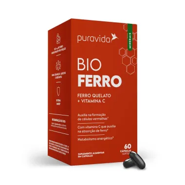 Bio Ferro Puravida Ferro Quelato + Vitamina C Com 60 Capsulas Softgel