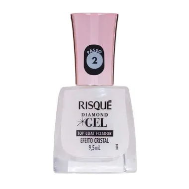 Esmalte Risqué Diamond Gel Top Coat Fixador Efeito Cristal 9,5ml