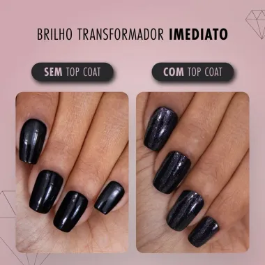 Esmalte Risqué Diamond Gel Top Coat Fixador Efeito Paetê 9,5ml