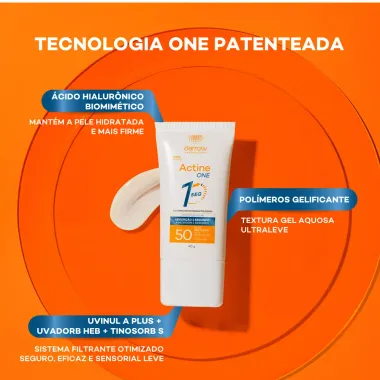 Protetor Solar Facial Actine One FPS 50 Sem Cor 40g