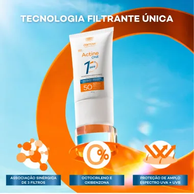 Protetor Solar Facial Actine One FPS 50 Sem Cor 40g