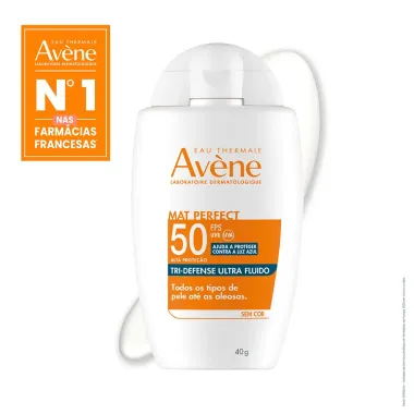 Protetor Solar Tri-Defense Ultra Fluido Avene N50 Mat Perfect Sem Cor 40G