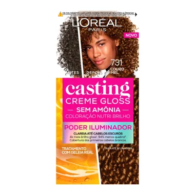 Tintura Casting Creme Gloss Sem Amônia L'oréal Paris Poder Iluminador Cor 731 Louro Mel