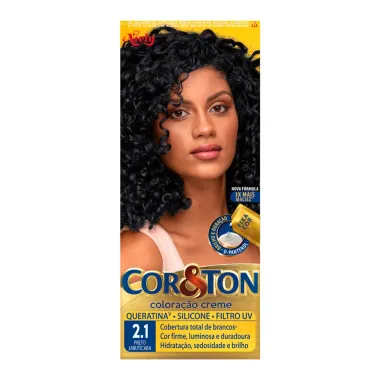 Coloração Creme Cor&Ton Niely Cor Preto Jabuticaba 2.1