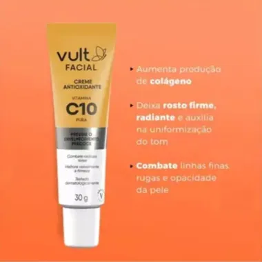 Creme Antioxidante Facial Vult Vitamina C 10 Pura 30g