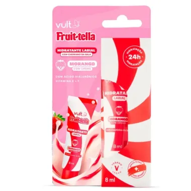 Hidratante Labial com Cheirinho de Bala Vult Fruit-Tella Morango 8ml