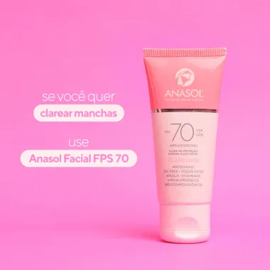 Protetor Solar Facial Anasol Clareador Antissinais FPS 70 Oil Free Toque Seco 60g