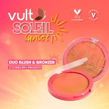 Po Compacto Vult Soleil Sunset Duo Blush E Bronzer Vegano 6G