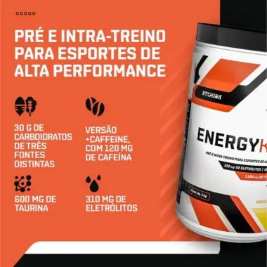 Pre e Intra Treino Energy Kick Dux Xtamina Sabor Laranja 1Kg