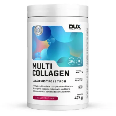 Multi Collagen  Dux Nutrition, Colágeno Tipo I E Il Sabor Frutas Vermelhas 475g