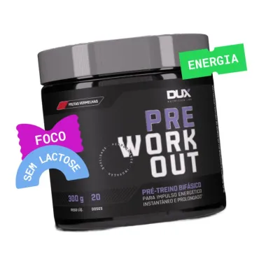 Pré Treino Workout Bifasico Dux Nutrition Sabor Frutas Vermelhas 300g