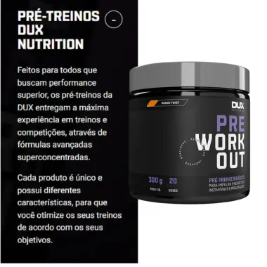 Pré Treino Workout Bifasico Dux Nutrition Sabor Frutas Vermelhas 300g