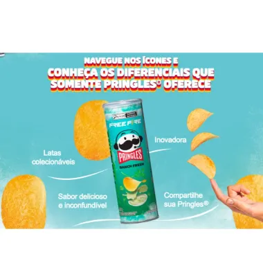 Batata Pringles Free Fire Ranch Fresh 105g