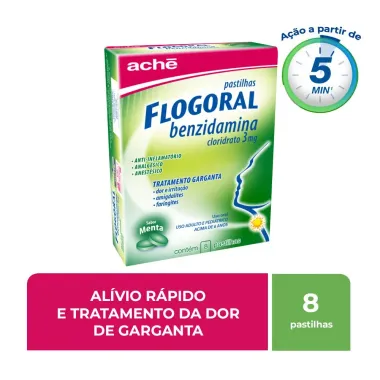 Flogoral Sabor Menta com 8 Pastilhas