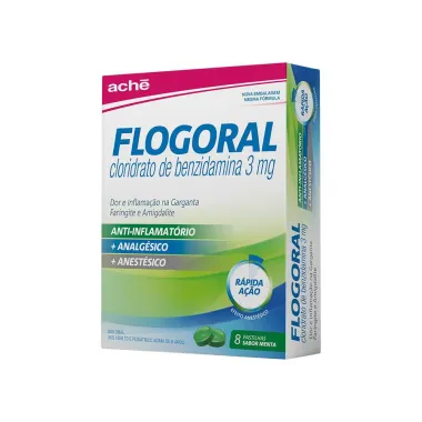 Flogoral Pastilha Sabor Menta 8 unidades