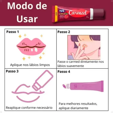 Hidratante Labial Carmed Fini Amoras Amora Intensa com Cor 10g