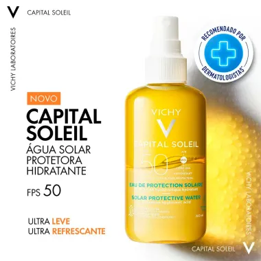 Capital Soleil Vichy Água Solar Protetora Hidratante FPS 50 Spray 200ml