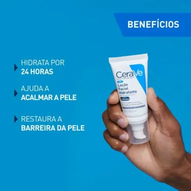 Loção Facial Hidratante Cerave Ultraleve Sem Perfume Pele Normal A Seca 52ml