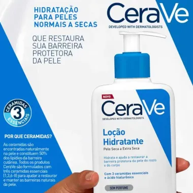 Cerave Loção Hidratante pele Seca A Extra Seca Sem Perfume 473ml e Ganhe Desconto de 60% 2° Unidade