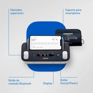 Monitor de Press&atilde;o Arterial Omron Progress Autom&aacute;tico Bra&ccedil;o com ECG HEM-7530T13 1 Unidade