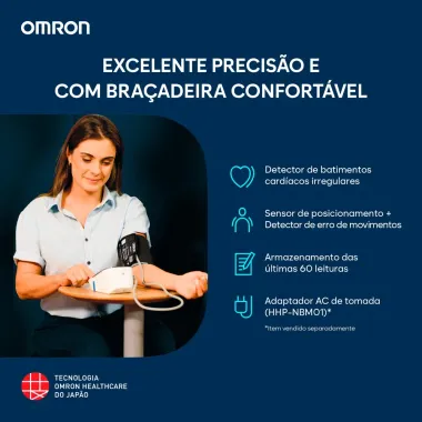 Monitor de Press&atilde;o Arterial Omron Progress Autom&aacute;tico Bra&ccedil;o HEM-7156T com 1 Unidade