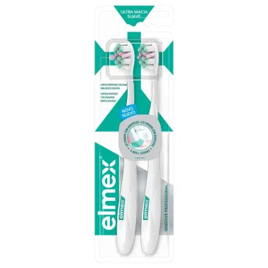 Escova de Dente Elmex Sensitive Profissional Ultra Macia Suave com 2 Unidadea