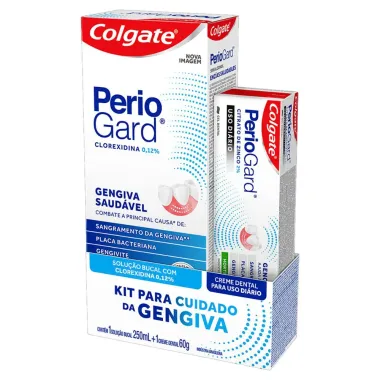 Solução Bucal Periogard Colgate 250ml e Creme Dental Periogard Colgate 60g