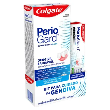 Solução Bucal Periogard Colgate 250ml e Creme Dental Periogard Colgate 60g