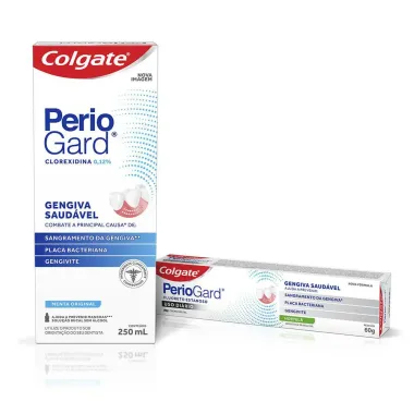 Solu&ccedil;&atilde;o Bucal Periogard Colgate 250ml e Creme Dental Periogard Colgate 60g