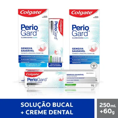 Solu&ccedil;&atilde;o Bucal Periogard Colgate 250ml e Creme Dental Periogard Colgate 60g