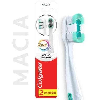 Escova Dental Colgate Total Suave Macia Limpeza Espumosa