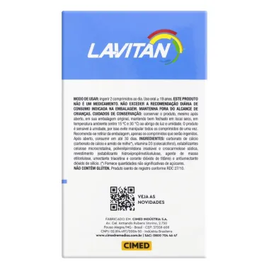 Cálcio + Vitamina D 1000UI Lavitan com 60 Comprimidos Revestidos
