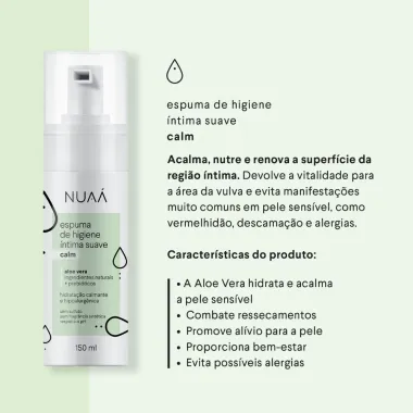 Espuma De Higiene Intima Suave Nuaa Calm Aloe Vera 150ml