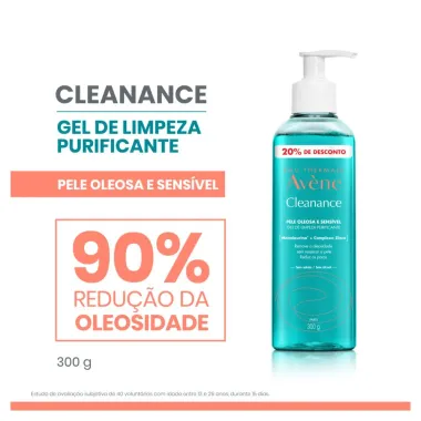 Gel de Limpeza Eau Thermale Avène Cleanance Pele Oleosa e Sensível 300g