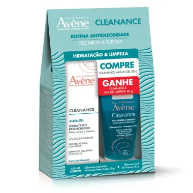 Kit Avene Cleanance Aqua Gel Hidratante 30g e Gel de Limpeza 40g