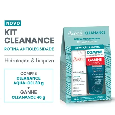 Kit Avene Cleanance Aqua Gel Hidratante 30g e Gel de Limpeza 40g