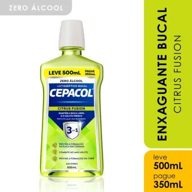 Solução Bucal Cepacol Citrus Fusion Zero Álcool 500ml