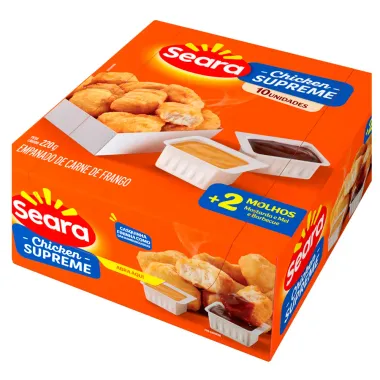 Chicken Supreme Seara Empanado de Frango e 2 Molhos Mostarda e Mel e Barbecue 220g