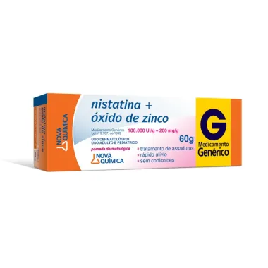 Nistatina + Óxido de Zinco Nova  Química Genérico Pomada com 60g