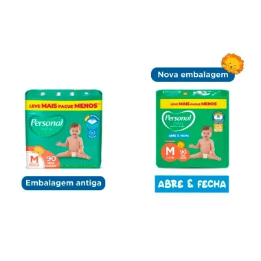 Fralda Infantil Personal Baby Protect & Sec Tamanho M com 90 Tiras