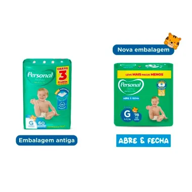 Fralda Infantil Personal Baby Protect & Sec Tamanho G Com 78 Tiras