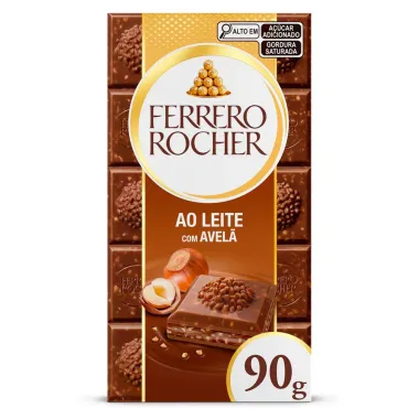 Chocolate Ferrero Rocher Tablete Chocolate Ao Leite com Avelã 90g