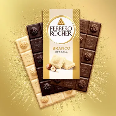 Chocolate Branco Ferrero Rocher Tablete com Avelã 90g
