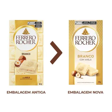 Chocolate Branco Ferrero Rocher Tablete com Avelã 90g