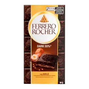 Chocolate Ferrero Rocher Dark 55% com Avelã 90g