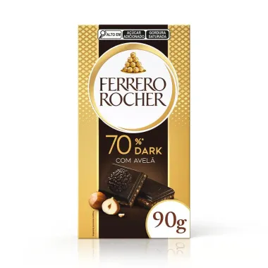 Chocolate Ferrero Rocher Tablete Dark 55% com Avelã 90g