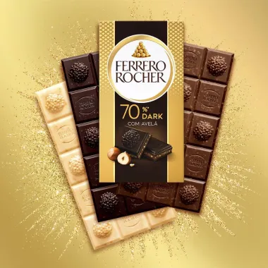 Chocolate Ferrero Rocher Tablete Dark 55% com Avelã 90g