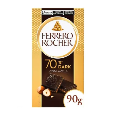 Chocolate Ferrero Rocher Tablete Dark 55% com Avel&atilde; 90g