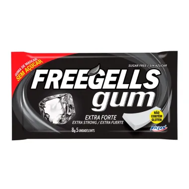 Chiclete Freegells Gum Extra Forte 5 Unidades