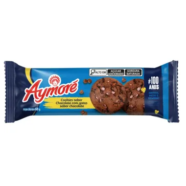 Cookies Aymore Sabor Chocolate com Gotas de Chocolate 60g